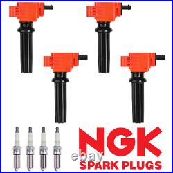 4 Energy Ignition Coil & NGK Platinum Spark Plug for 2012-2018 Ford Focus UF670