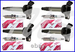 4 Ignition Coil + 4 Genuine Toyota Spark Plug fits Toyota Corolla 1.8L 2009-2020