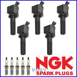 5 Ignition Coil & NGK Platinum Spark Plug For 2007-2012 GMC Canyon 3.7L UF497