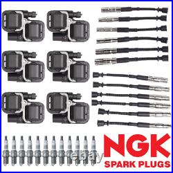 6 Ignition Coil, 12 NGK Platinum Spark Plug & Wireset for Chrysler Crossfire