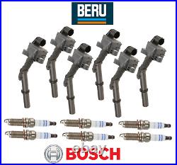 6 Ignition Coil + 6 Spark Plug Double Iridium OEM Beru Bosch for Mercedes V6