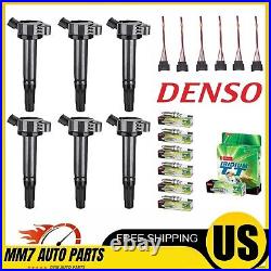 6x Ignition Coil & 6x DENSO Spark Plug + Connector For Toyota Camry Sienna 3.5L