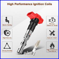 8 Ignition Coil & Spark Plug For Audi A4 A6 TT VW Golf Passat Beetle 1.8L 2.7L