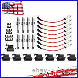 8 Pack Square Ignition Coil & Spark Plug Wire For Chevy GMC 4.8L 5.3L 6.0L 8.1L