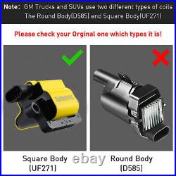 8 Square Ignition Coil+Spark Plug+Wire Set For Chevy Silverado 1500 GMC YUKON