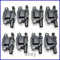 8PCS Square Ignition Coil & Spark Plug &Wires For Chevy Silverado 1500 Tahoe GMC
