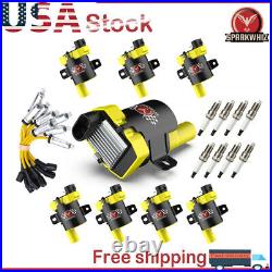 8Pack Ignition Coil+Spark Plug+Wires Set For Chevy Silverado 1500 2500 GMC UF262