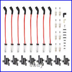 8Pack Ignition Coil+Spark Plug+Wires set For Chevy Silverado 1500 2500 GMC UF262