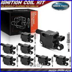 8x Ignition Coil & IRIDIUM Spark Plug Kits for Chevy Silverado 1500 Cadillac GMC