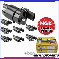 8x Round Ignition Coil & 8x NGK Spark Plug For Chevy Chevrolet Silverado Camaro