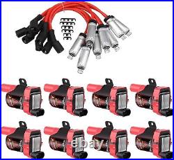 D585 Ignition Coil Pack & 748UU Spark Plug Wires For Chevy Silverado LS1 LS3 5.3