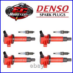 Denso Platinum TT Spark Plug + Racing Ignition Coil For Toyota Corolla 1.8L L4