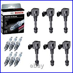 For Nissan NV 1500 2500 3500 UF349 6 Ignition Coil & 6 BOSCH Iridium Spark Plug