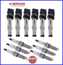 For Porsche Cayenne Base Ignition Coil Bremi + Spark Plug Iridium OEM NGK (6set)