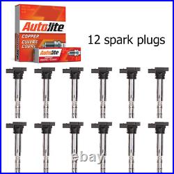 Ignition Coil & Autolite Spark Plug for Bentley Continental 6.0L W12 UF542