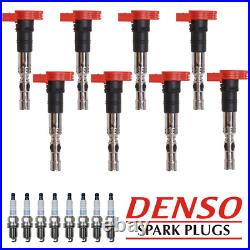 Ignition Coil & Denso Platinum Spark Plug For 03-06 Audi A8 Quattro 4.2L