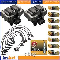 Ignition Coil & NGK Platinum Spark Plug & Wireset For 97-99 Ford F150 F250 FD487