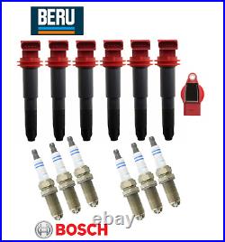 Ignition Coil & Spark Plug (6set) Beru Bosch OEM for Porsche Panamera 4 Base