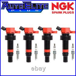 NGK Ruthenium Spark Plug + Racing Ignition Coil For Hyundai Accent Kia UF652