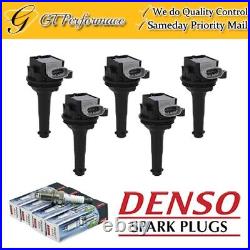 Quality Ignition Coil & DENSO Spark Plug 5PCS for Volvo C30 C70 S40 S60 V50 V70