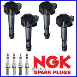 Set of 4 Ignition Coil & NGK Iridium Spark Plug for 03-17 Honda Accord UF712