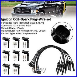 UF378 Ignition Coil+Spark Plug+Wire set For Dodge Ram 1500 2500 3500 5.7L V8 F13
